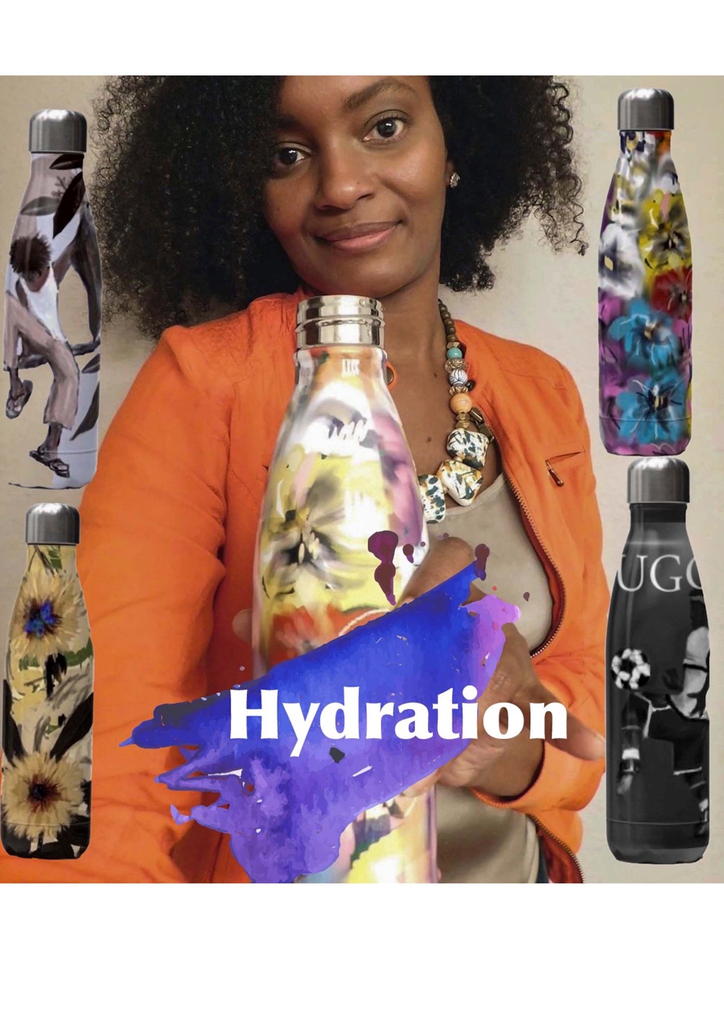 Stainless Steel Water Bottle/Thermos in 4 Prints - AFRArt2U