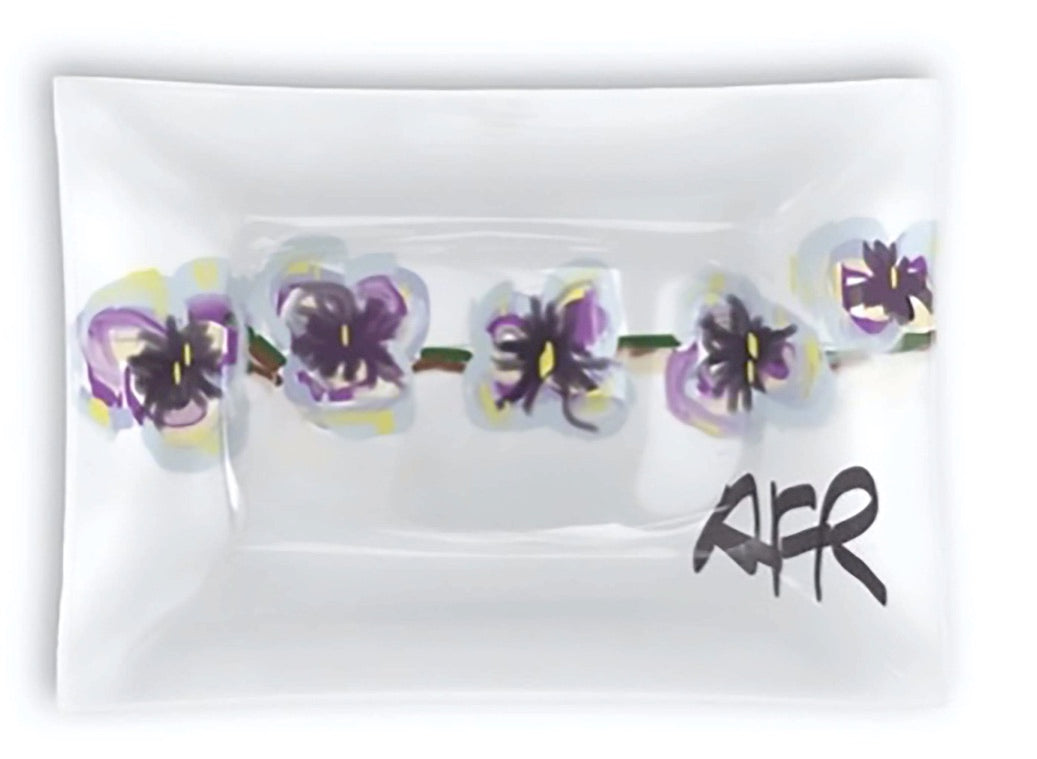 Orchid Rectangular Glass Tray - AFRArt2U
