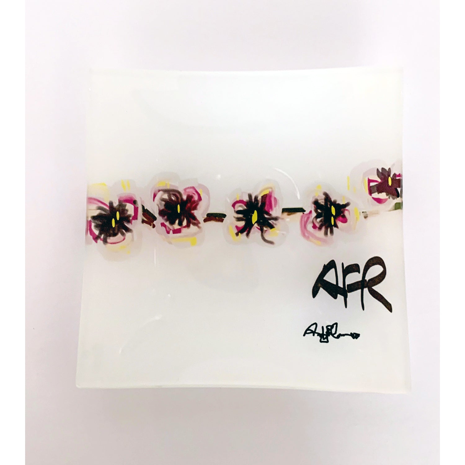 Orchid Small Square Glass Plate - AFRArt2U